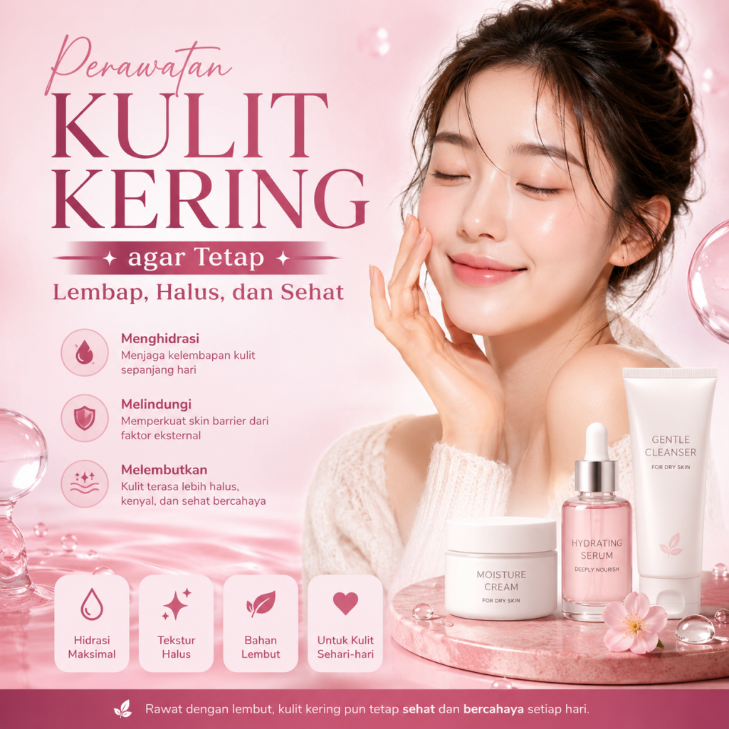 Perawatan Kulit Kering agar Tetap Lembap, Halus, dan Sehat
